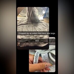 White cropped zip up jacket